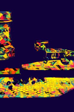 Demiryolu vinci, fotoğrafçılık, paslı, vagon, tren, sanat, illüstrasyon, çizim, eskiz, antika, retro, vintage.