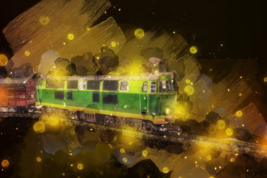 Avrupa 'daki tren istasyonunda yüksek hızlı tren. Demiryolu platformunda modern şehirlerarası tren. Demiryolu ve binaların üzerinde güzel bir yolcu treni olan şehir manzarası