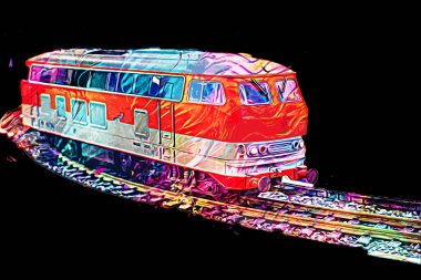 Avrupa 'daki tren istasyonunda yüksek hızlı tren. Demiryolu platformunda modern şehirlerarası tren. Demiryolu ve binaların üzerinde güzel bir yolcu treni olan şehir manzarası
