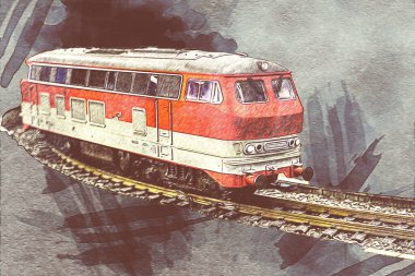 Avrupa 'daki tren istasyonunda yüksek hızlı tren. Demiryolu platformunda modern şehirlerarası tren. Demiryolu ve binaların üzerinde güzel bir yolcu treni olan şehir manzarası