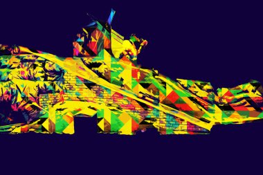 Polonya 'da küçük bir çiftlik için avantajlı bir bakış açısı, minyatür bir görünüm ve his, sanat, ilüstrasyon, antika, antika, model, minyatür