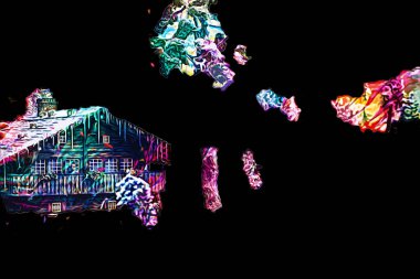 Polonya, Karkonosze 'daki dağ evinde kış karı, sanat, ilüstrasyon, antika, model, minyatür