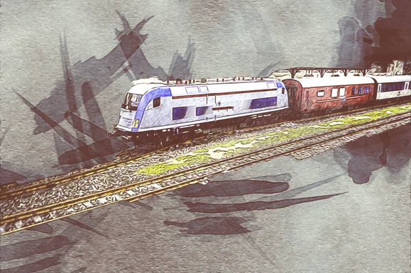 Високошвидкісний Поїзд Залізничній Станції Європі Сучасний Міжміський Поїзд Залізничній Платформі — стокове фото