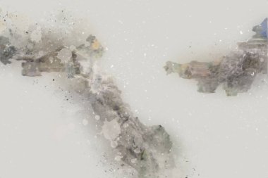 Polonya, Karkonosze 'daki dağ evinde kış karı, sanat, ilüstrasyon, antika, model, minyatür