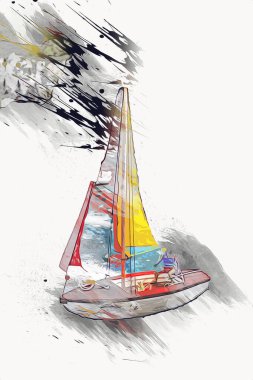 Wroclaw, Polonya 'daki kanal, sanat, ilüstrasyon, antika, model, minyatür