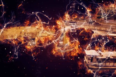 Wroclaw, Polonya 'daki kanal, sanat, ilüstrasyon, antika, model, minyatür