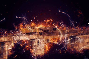 Küçük lokomotif, buhar, fotoğrafçılık, paslı, vagon, tren, sanat, illüstrasyon, çizim, eskiz, antika, retro, vintage, model, minyatür