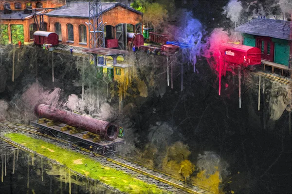 폴란드의 기관차 작품에 고전주의 — 스톡 사진