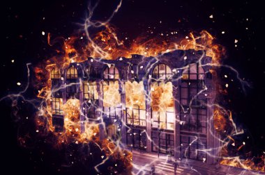 Wroclaw, Polonya 'da gece vakti sanat ilüstrasyonu antika, model, minyatür