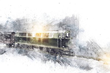 Avrupa 'daki tren istasyonunda yüksek hızlı tren. Demiryolu platformunda modern şehirlerarası tren. Demiryolu ve binaların üzerinde güzel bir yolcu treni olan şehir manzarası