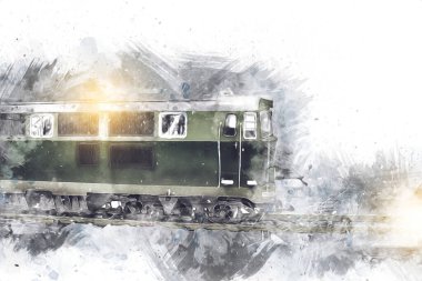 Avrupa 'daki tren istasyonunda yüksek hızlı tren. Demiryolu platformunda modern şehirlerarası tren. Demiryolu ve binaların üzerinde güzel bir yolcu treni olan şehir manzarası