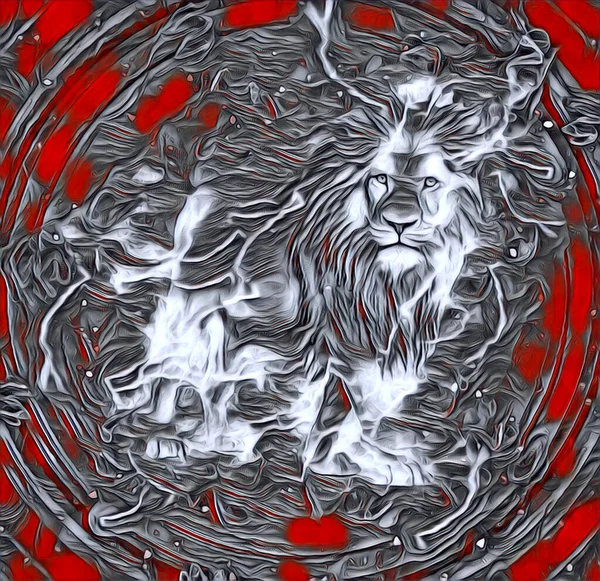 lion art illustration drawing painting retro vintage animal