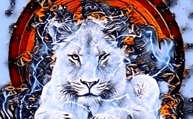 Aslan sanat çizimi retro-vintage hayvan resmi