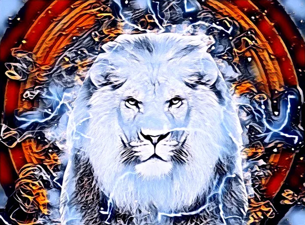 Lion Art Illustration Drawing Painting Retro Vintage Animal — Stockfoto