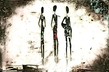 Afrikalı etnik retro-klasik illüstrasyon