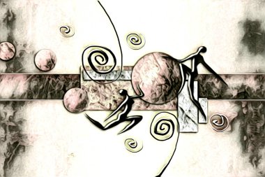 Afrikalı etnik retro-klasik illüstrasyon