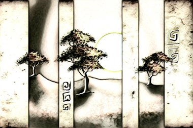 Afrikalı etnik retro-klasik illüstrasyon