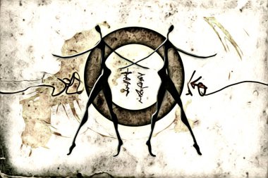 Afrikalı etnik retro-klasik illüstrasyon