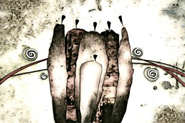 Afrikalı etnik retro-klasik illüstrasyon