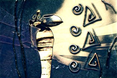 Afrikalı etnik retro-klasik illüstrasyon