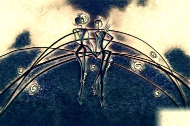 Afrikalı etnik retro-klasik illüstrasyon