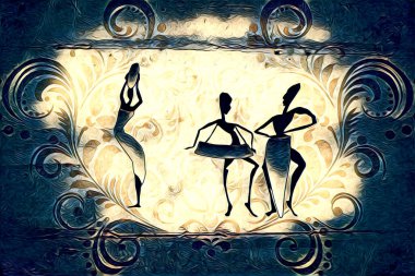 Afrikalı etnik retro-klasik illüstrasyon