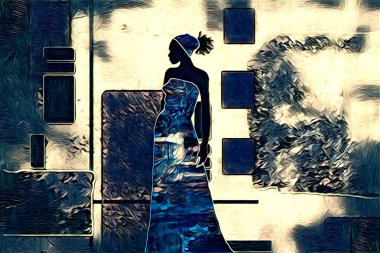 Afrikalı etnik retro-klasik illüstrasyon