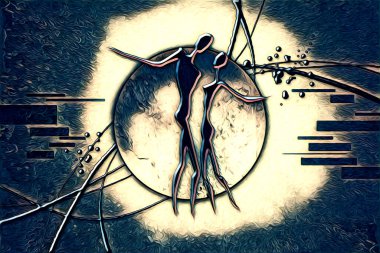 Afrikalı etnik retro-klasik illüstrasyon