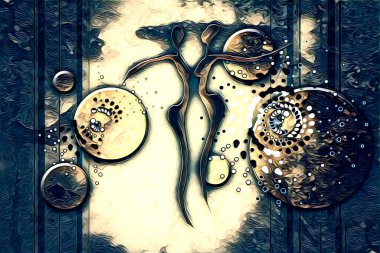 Afrikalı etnik retro-klasik illüstrasyon