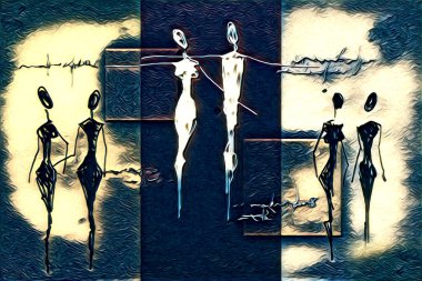 Afrikalı etnik retro-klasik illüstrasyon