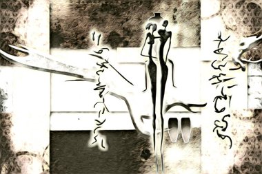 Afrikalı etnik retro-klasik illüstrasyon