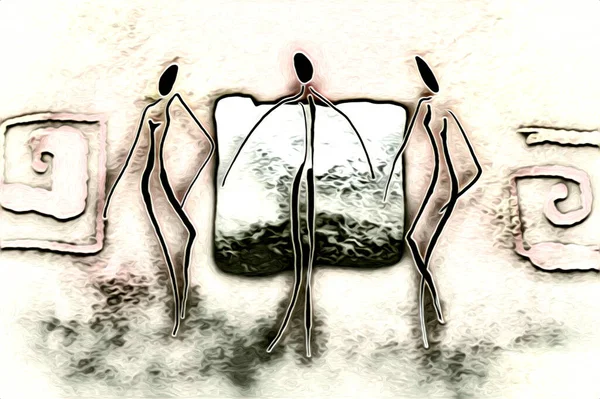 Afrikalı etnik retro-klasik illüstrasyon