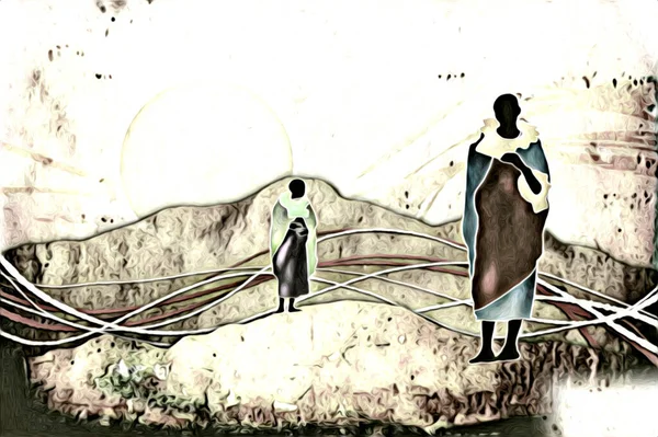 Afrikalı Etnik Retro Klasik Illüstrasyon — Stok fotoğraf