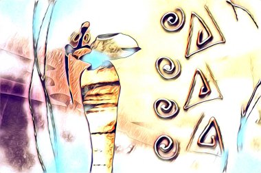 Afrikalı etnik retro-klasik illüstrasyon