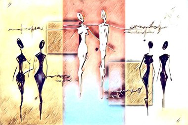 Afrikalı etnik retro-klasik illüstrasyon