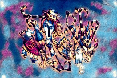 Masal, gerçeküstü gerçeküstü çizim, resim çizimi rüyası.