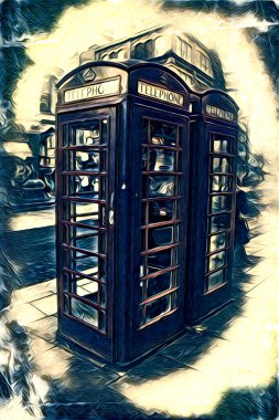 Londra sanat tasarımı çizimi çizimi eğlenceli tasarım antika retro