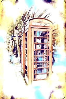 Londra sanat tasarımı çizimi çizimi eğlenceli tasarım antika retro