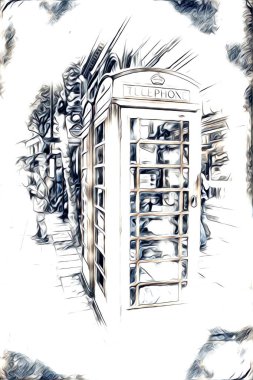 Londra sanat tasarımı çizimi çizimi eğlenceli tasarım antika retro