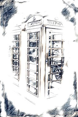 Londra sanat tasarımı çizimi çizimi eğlenceli tasarım antika retro