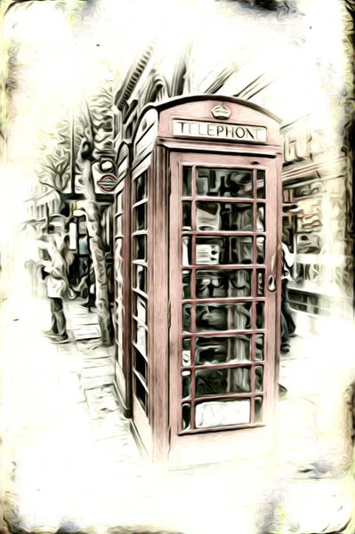 Londyn Sztuka Rysunek Szkic Ilustracja Zabawa Design Vintage Retro — Zdjęcie stockowe