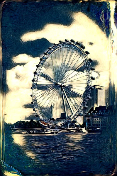 Londen Kunst Tekening Schets Illustratie Leuk Ontwerp Vintage Retro — Stockfoto