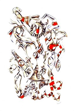 Masal, gerçeküstü gerçeküstü çizim, resim çizimi rüyası.