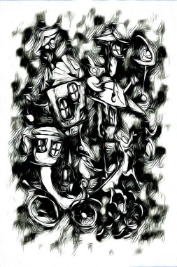 Masal, gerçeküstü gerçeküstü çizim, resim çizimi rüyası.