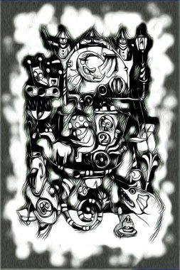 Masal, gerçeküstü gerçeküstü çizim, resim çizimi rüyası.