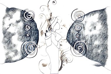 Afrikalı etnik retro vintage çizim çizimi