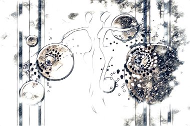 Afrikalı etnik retro vintage çizim çizimi