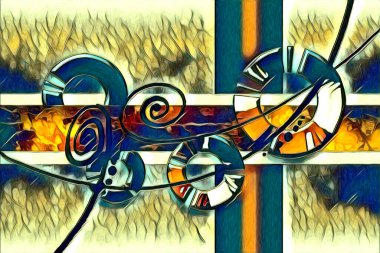 soyut renk tasarımı resim çizimi eskiz retro vintage