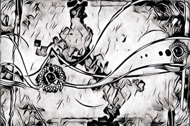 soyut renk tasarımı resim çizimi eskiz retro vintage