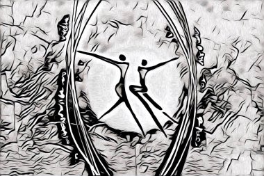 soyut renk tasarımı resim çizimi eskiz retro vintage